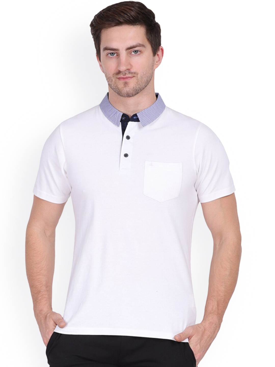 

CANOE Shirt Collar Short Sleeves Night suit, White