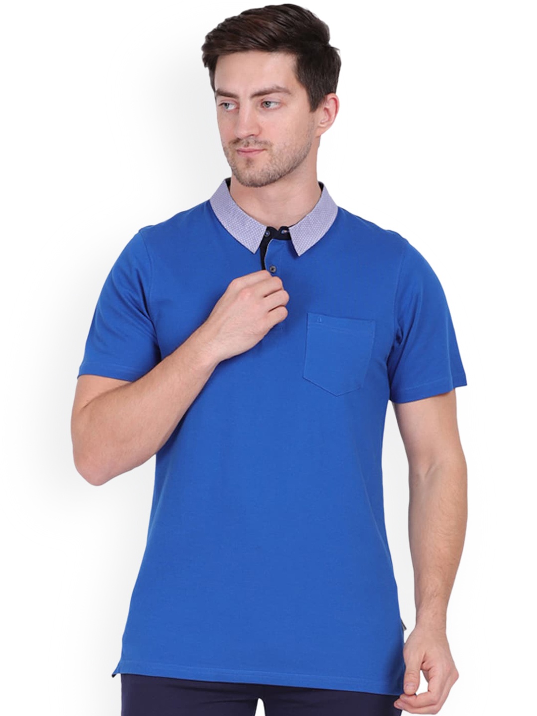 

CANOE Polo Collar Night Suit, Blue