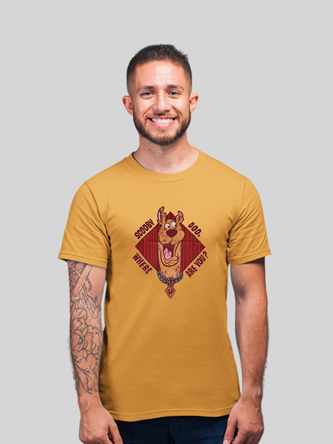 

Minute Mirth Scooby-Doo Printed Crew Neck T-shirt, Yellow