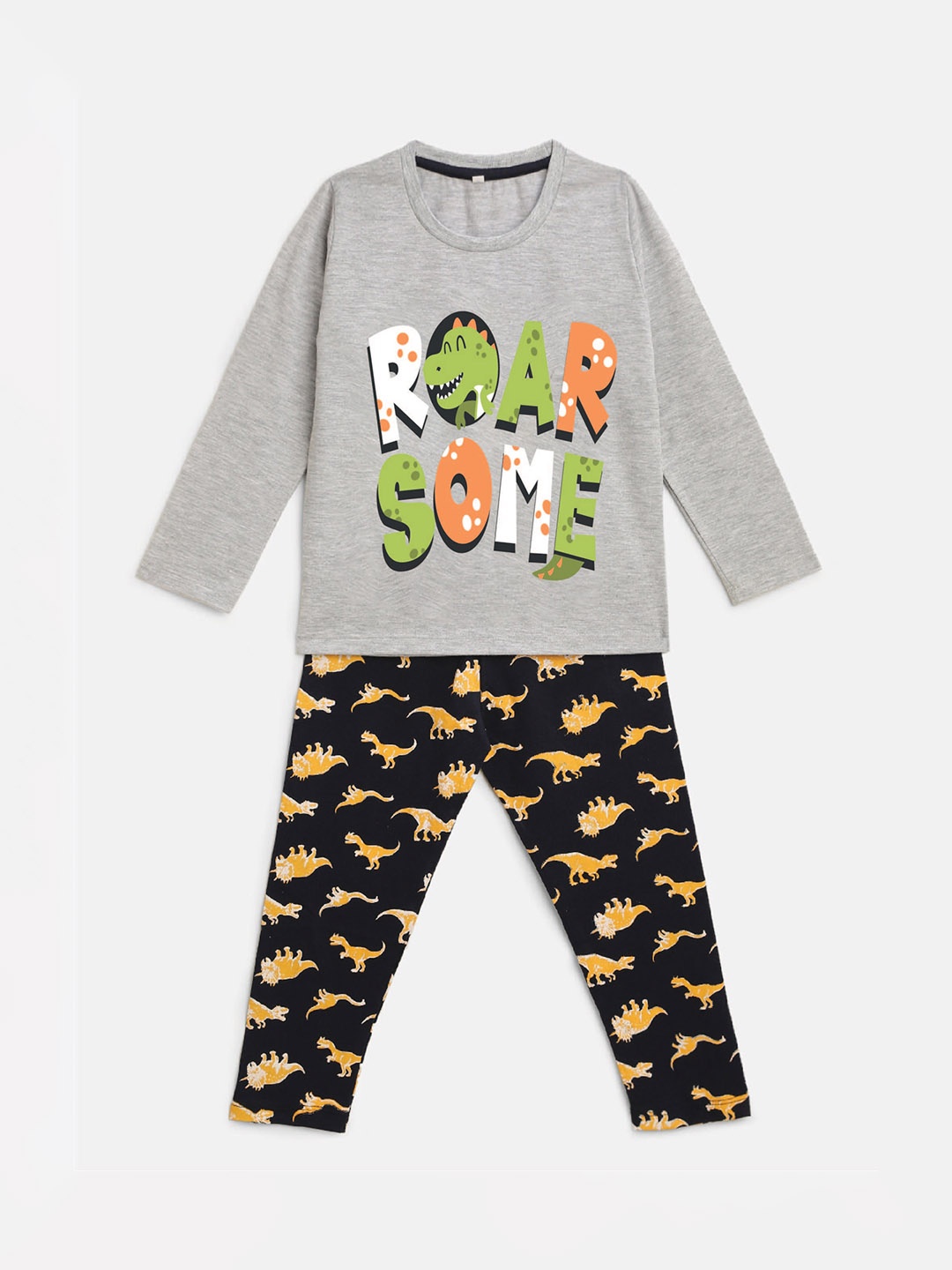 

HERE&NOW Boys Printed Night suit, Grey