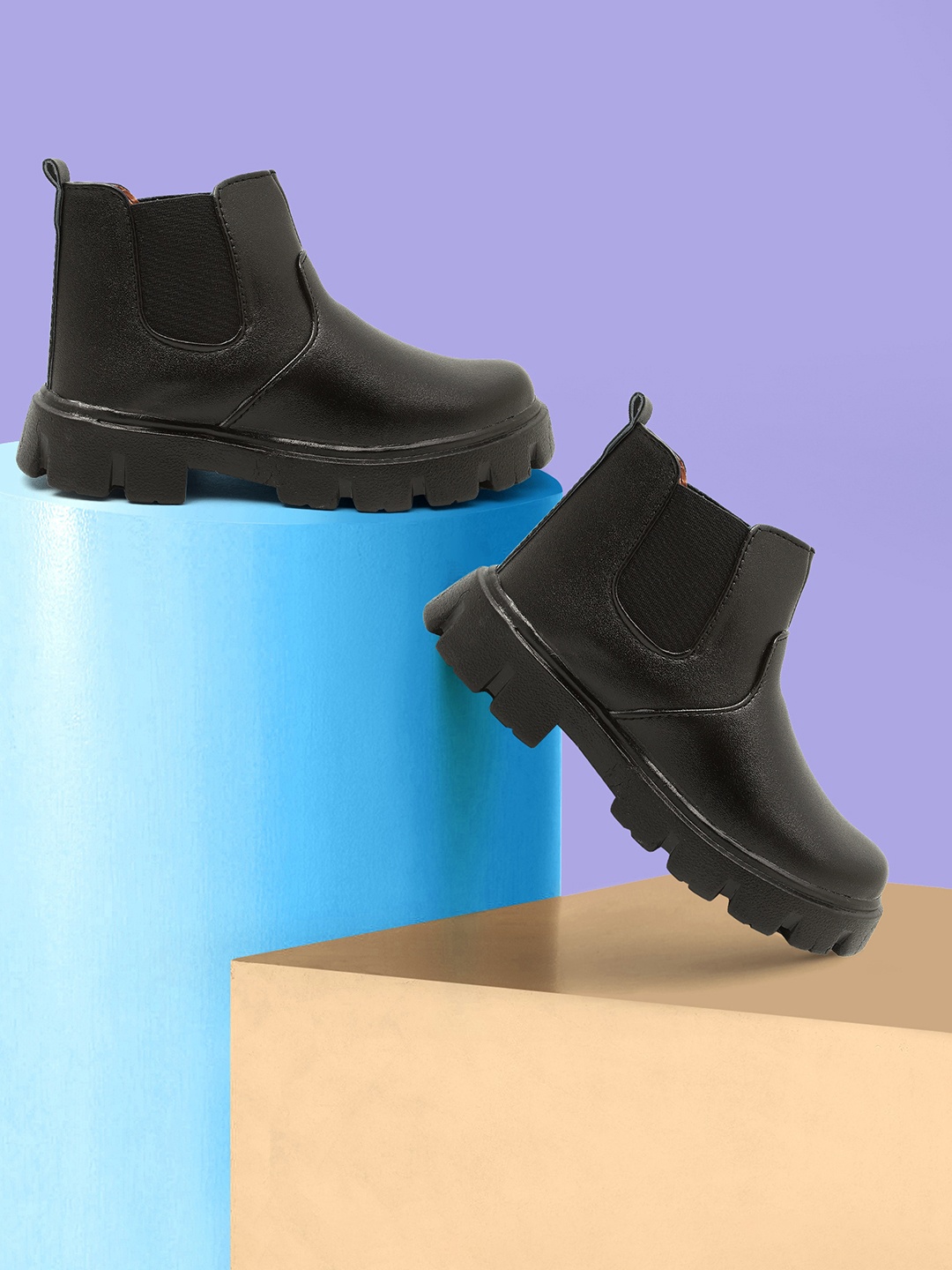 

BAESD Boys Mid Top Regular Boots, Black