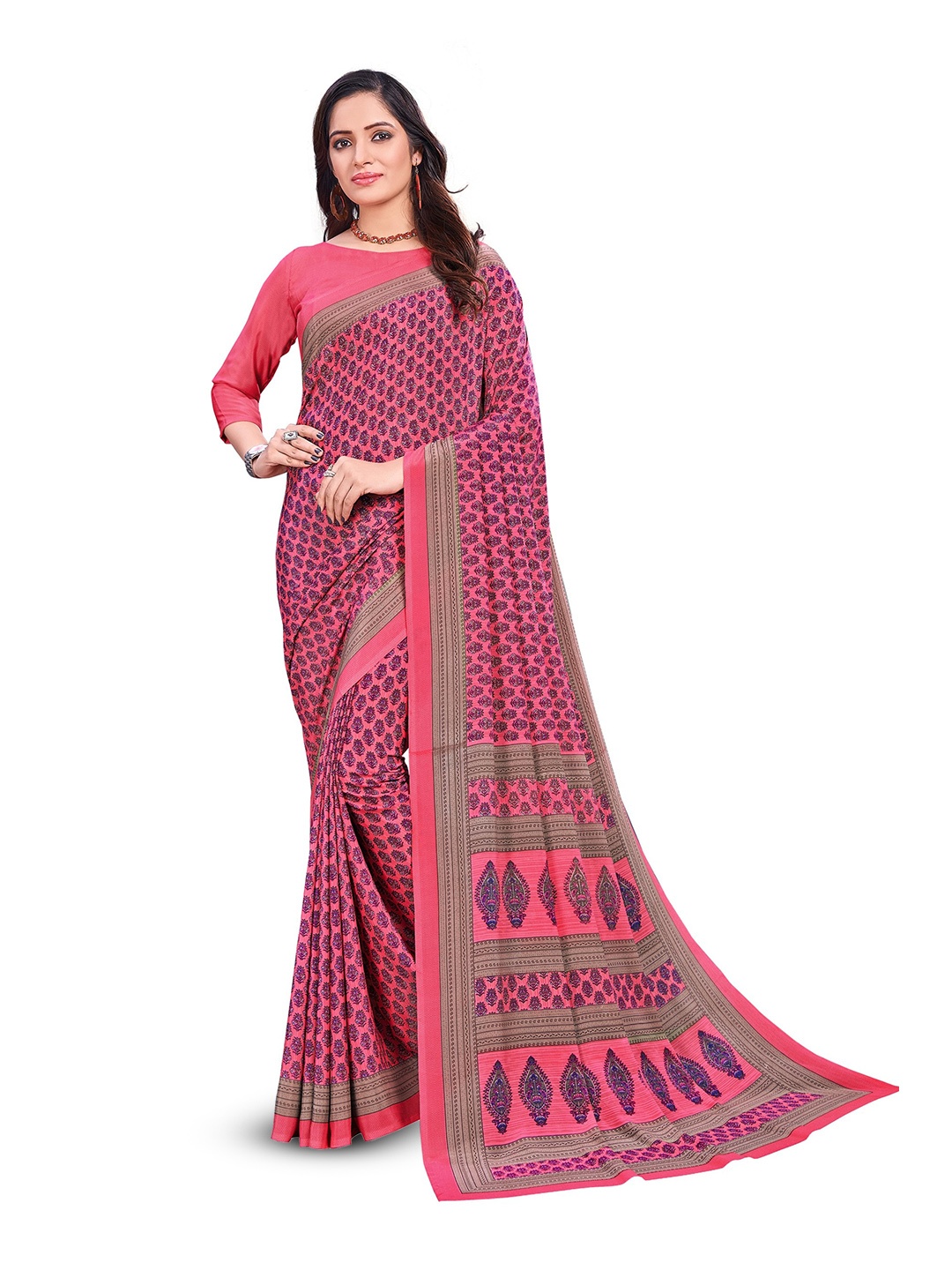 

VIMLA Ethnic Motifs Printed Saree, Blue