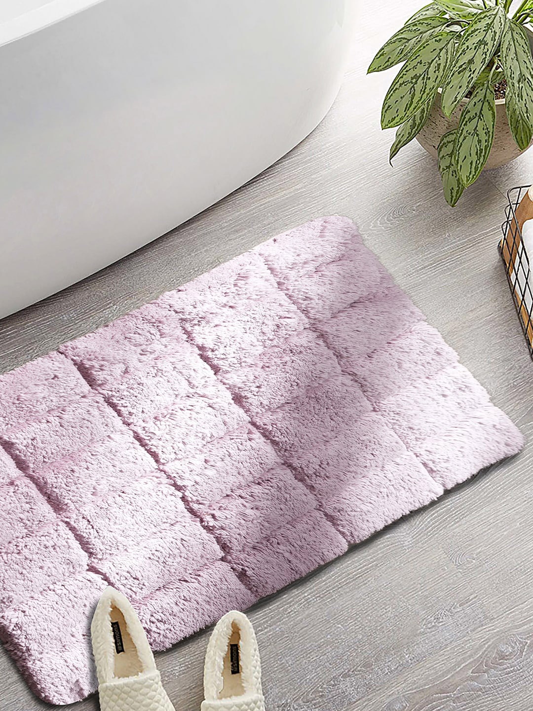 

MASPAR Color Art Slab Purple 1634 GSM Cotton Small Bath Rugs
