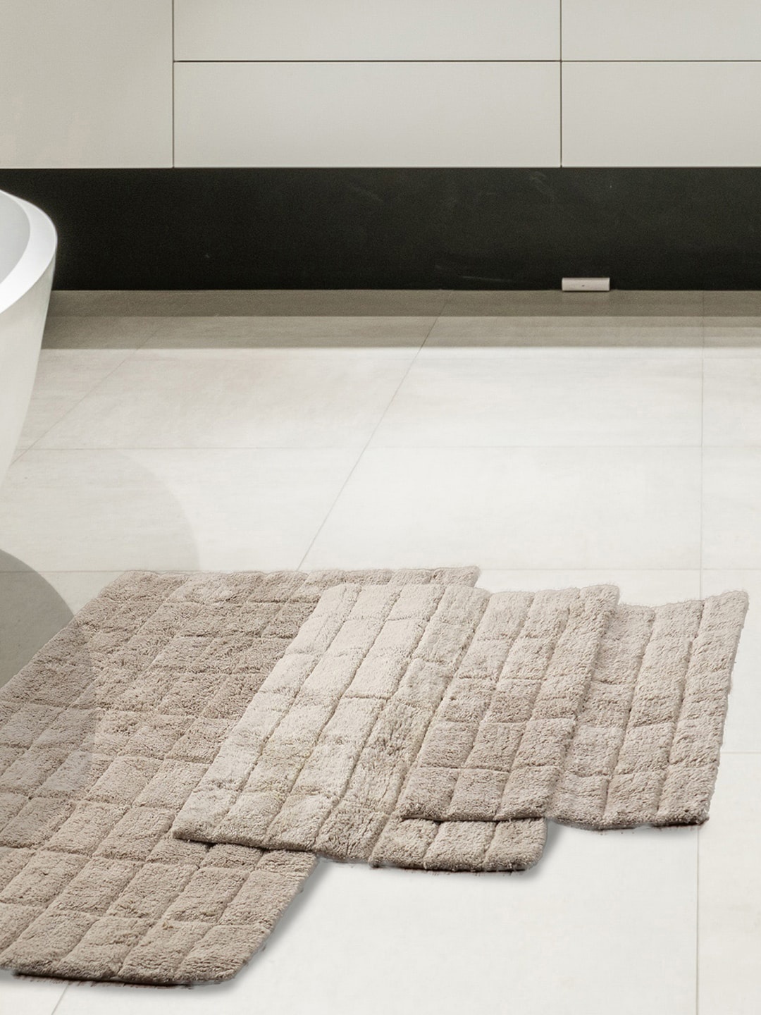 

MASPAR Color Art Slab Cream Colored 1634 GSM Cotton Large Bath Rugs