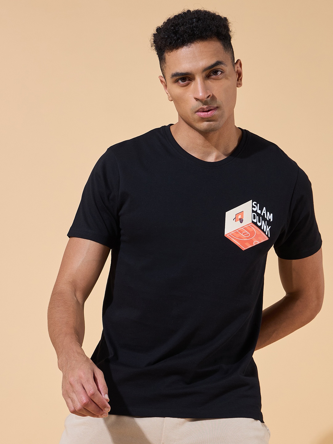 

CULT Slam Dunk Miniature Print T-shirt, Black