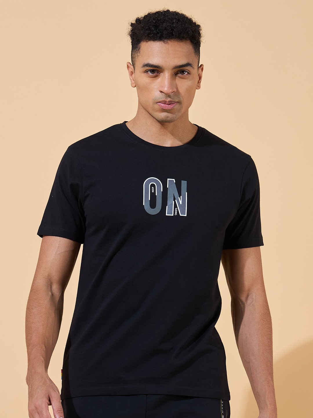 

CULT Keep On Going Print T-shirt, Black