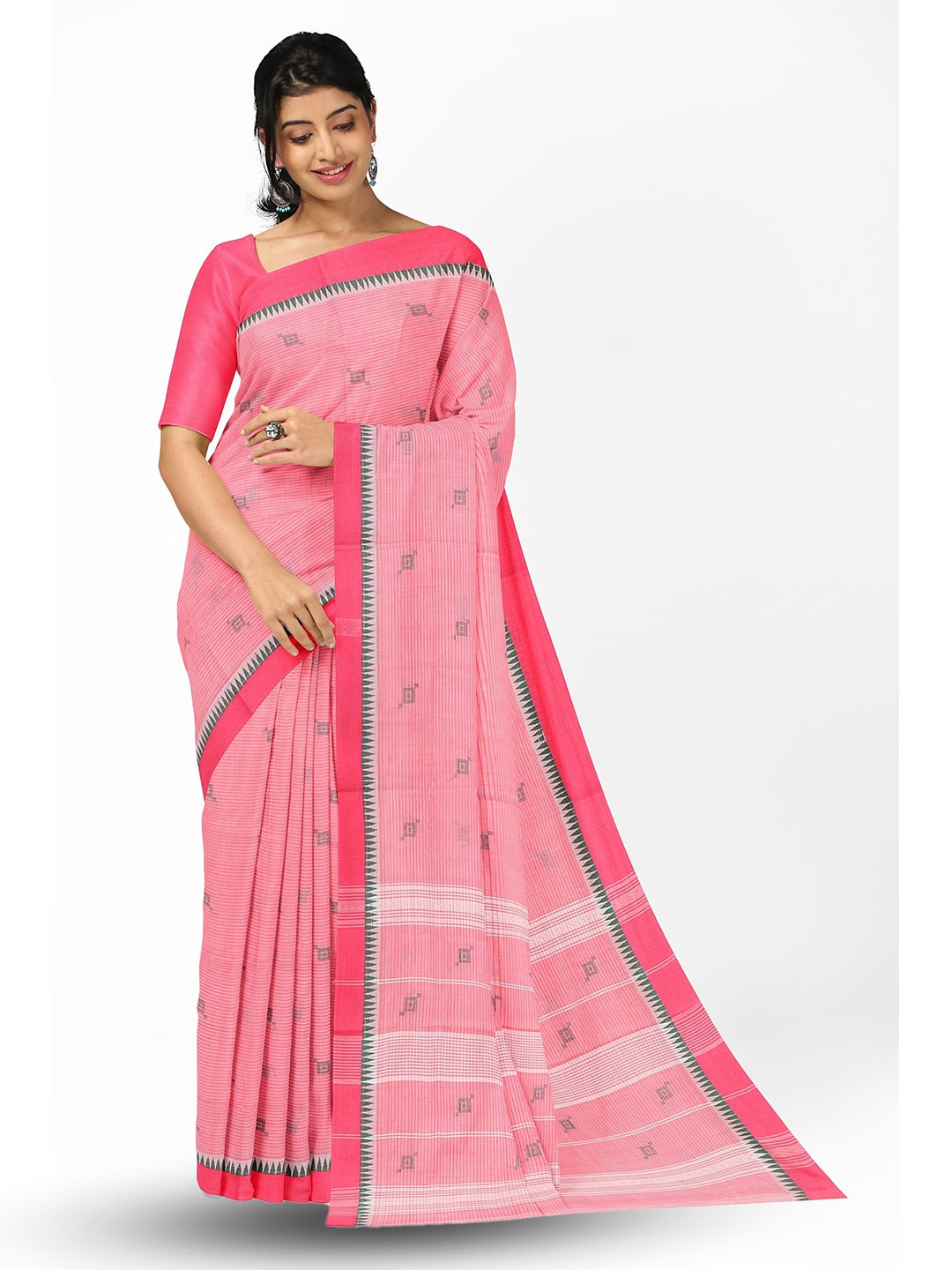 

APCO Ethnic Motifs Woven Design Pure Cotton Saree, Pink