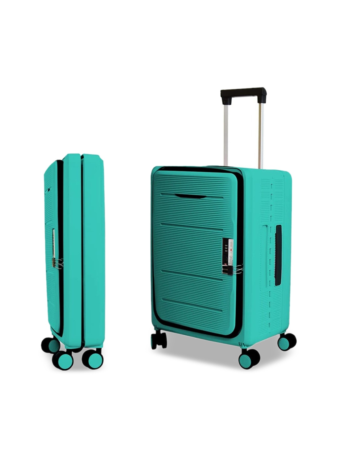 

USHA SHRIRAM Mint GreenTextured Hard-Sided Trolley Suitcases-50L, Green