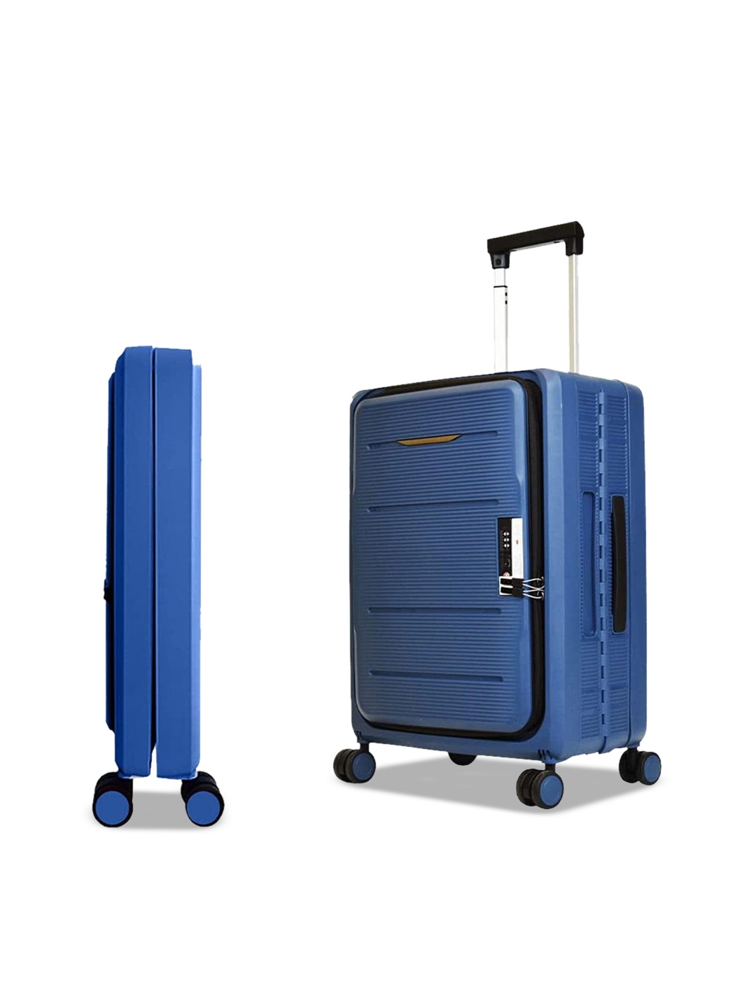 

USHA SHRIRAM Collapsible Luggage Cabin Trolley Bag 50L, Navy blue