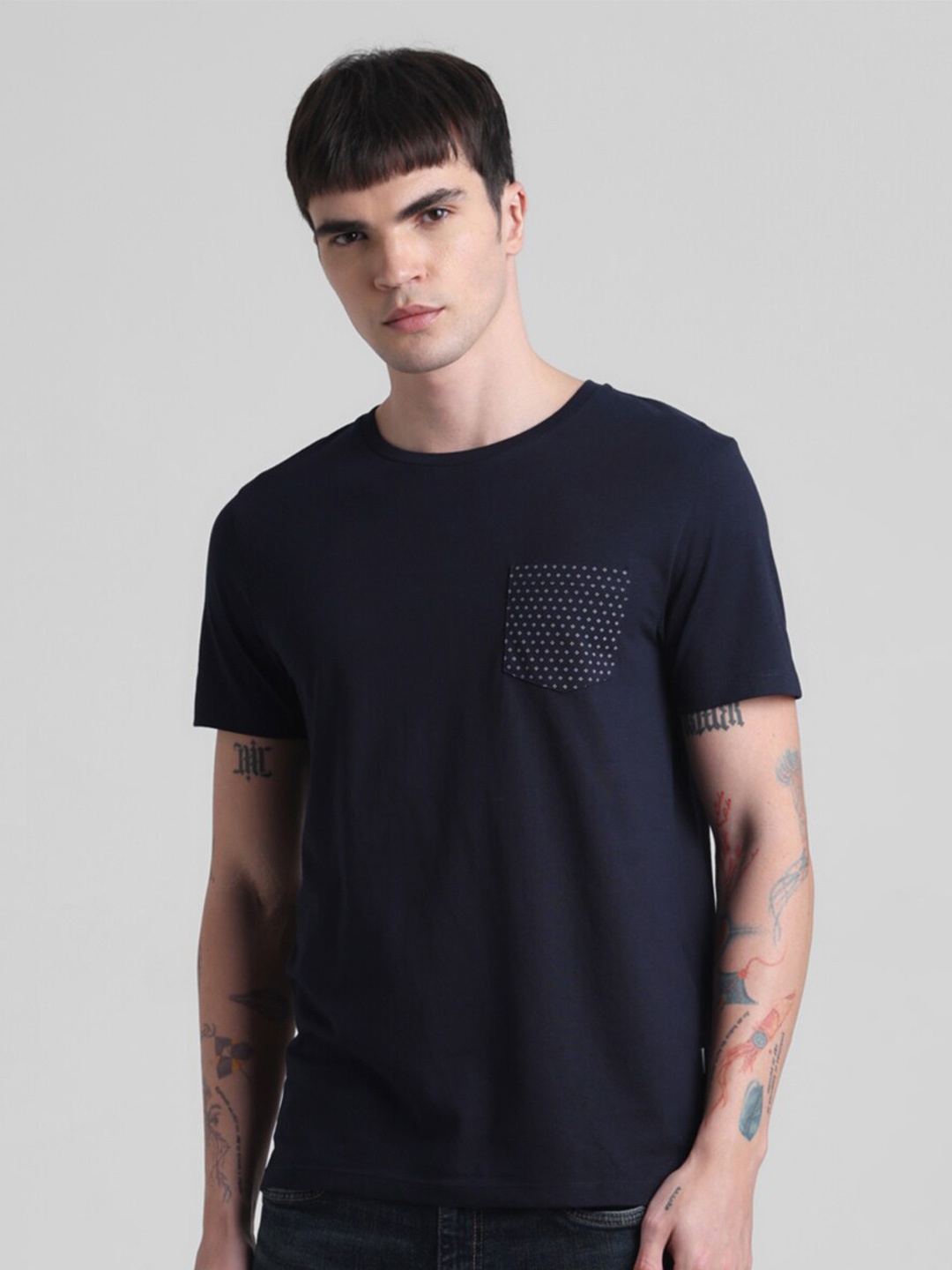 

Jack & Jones Round Neck Slim Fit T-shirt, Navy blue