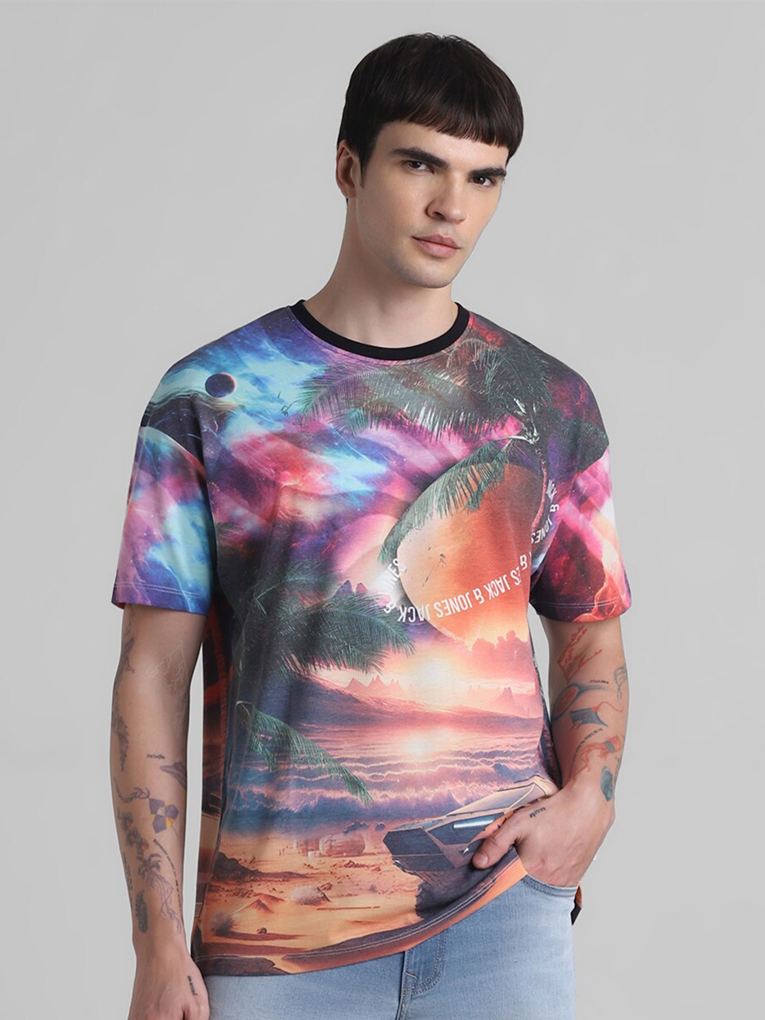 

Jack & Jones Printed Oversized T shirts, Blue