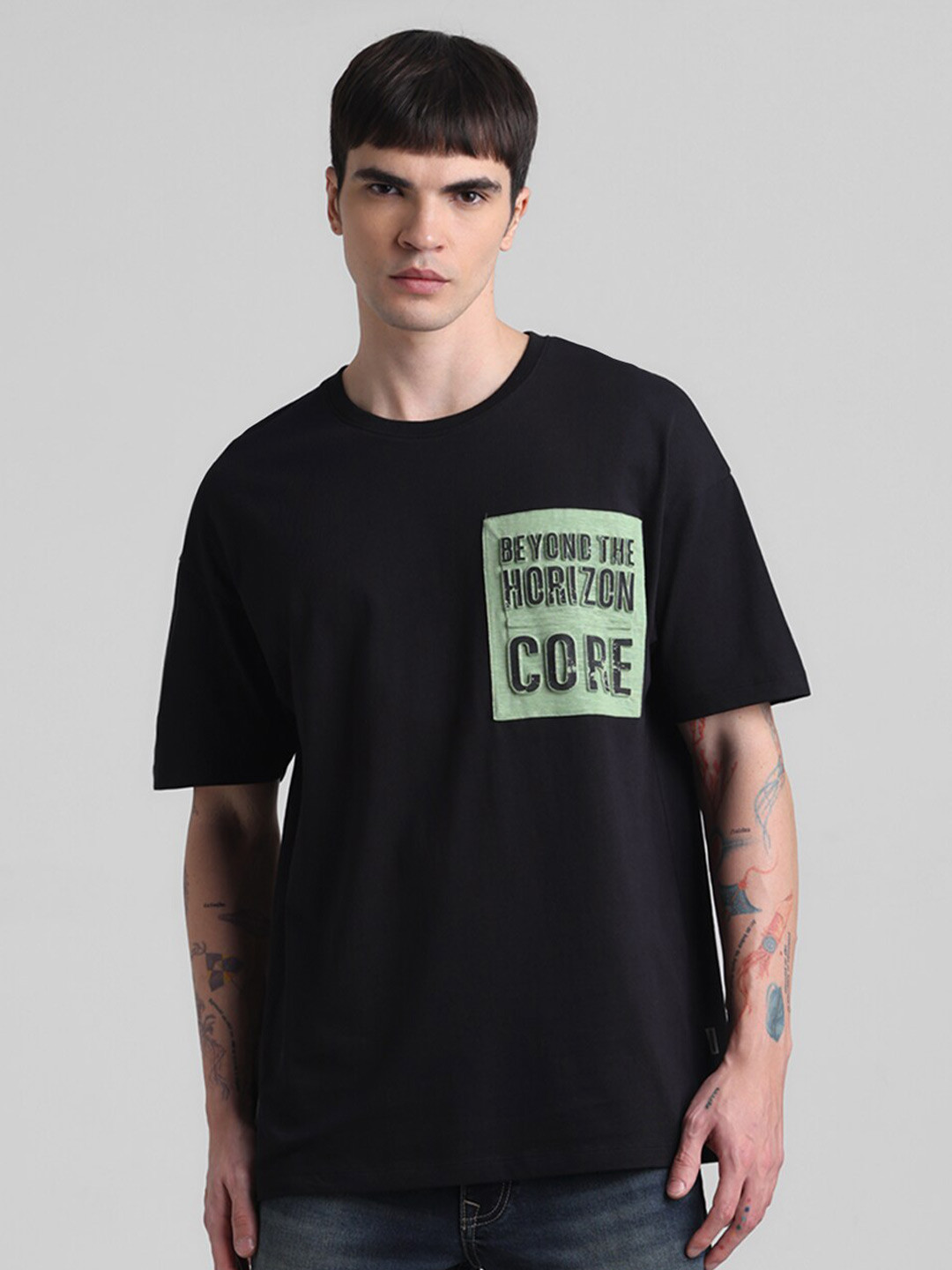 

Jack & Jones Pure Cotton Oversized T-shirt, Black