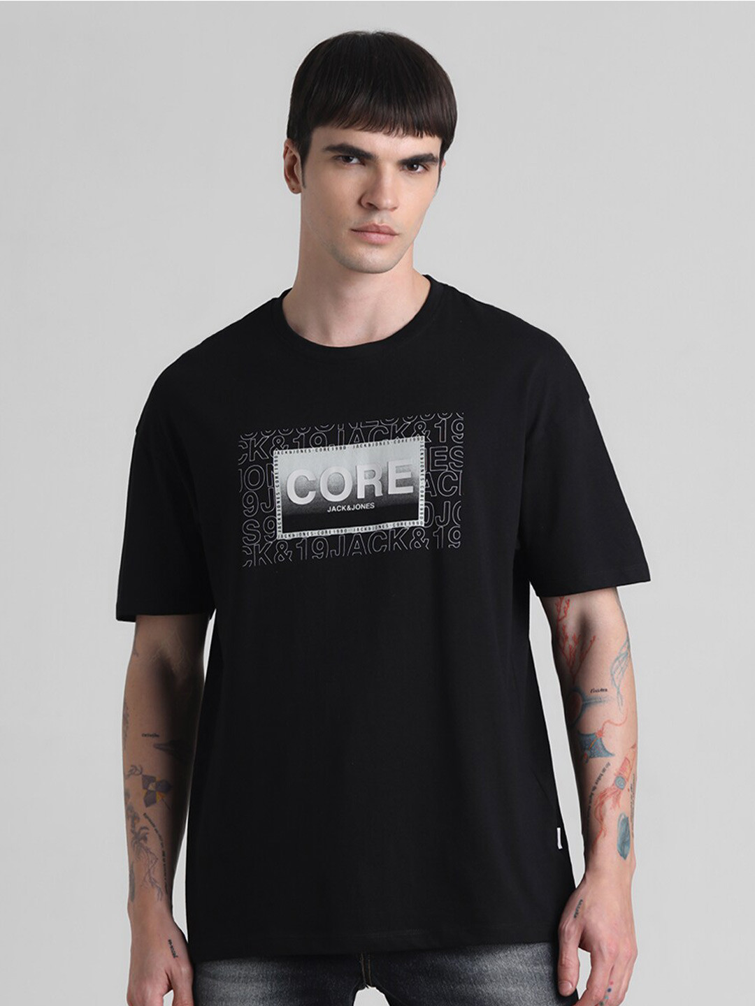 

Jack & Jones Cotton Oversized T shirts, Black