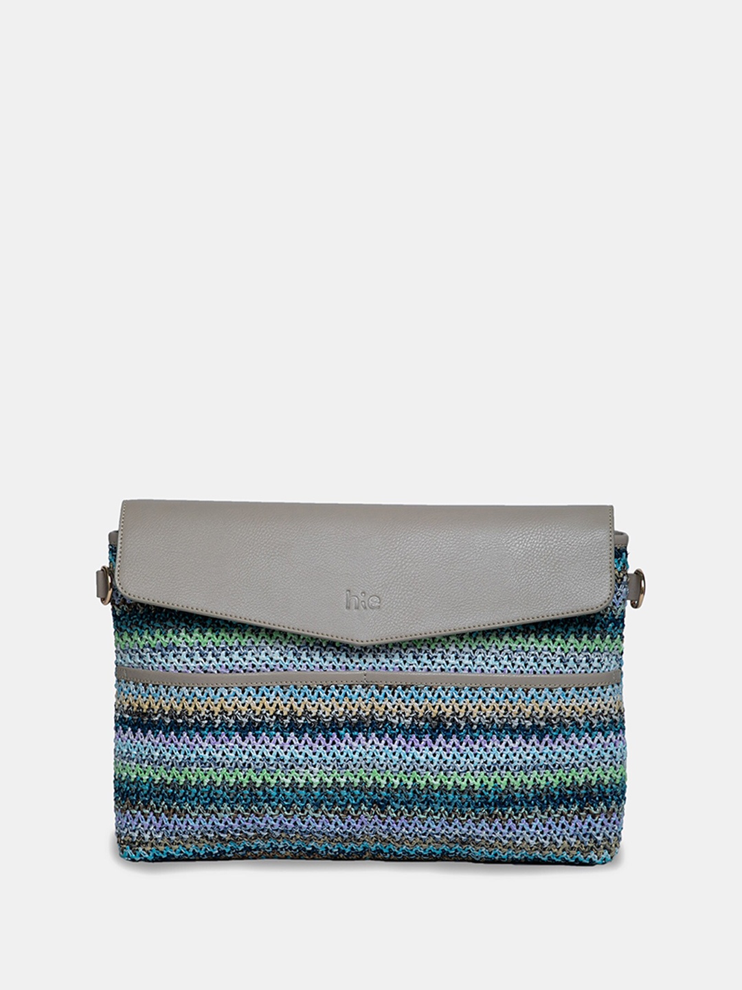 

HIE Self Design Structured Sling Bag, Grey