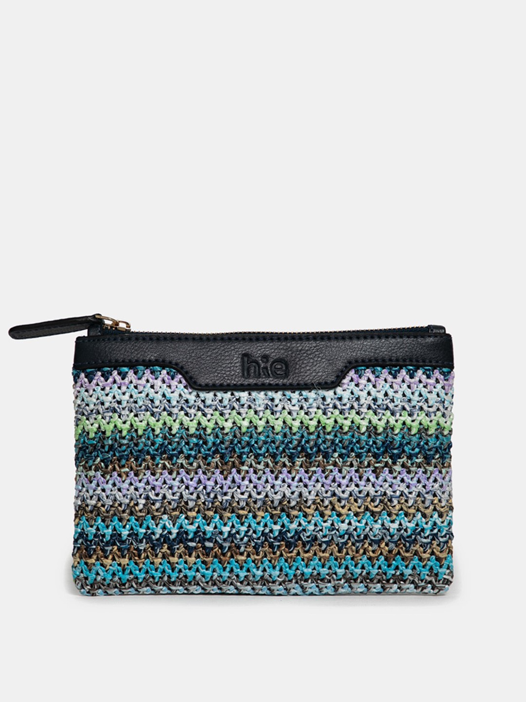 

HIE Textured Jute Pouch, Navy blue
