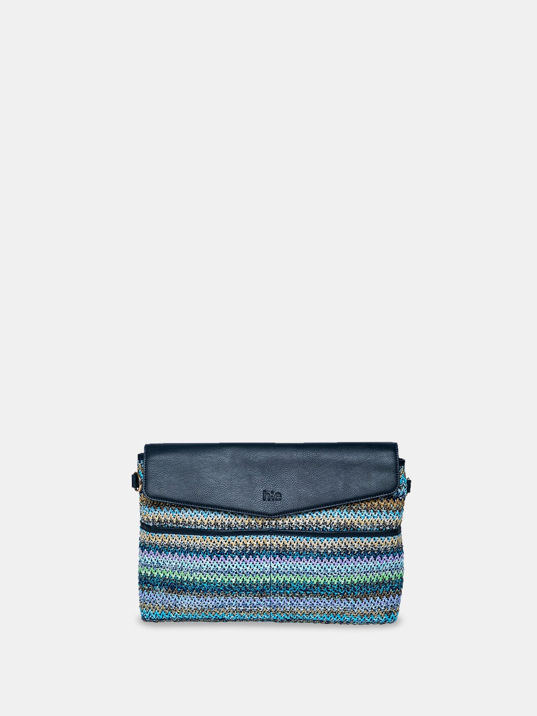 

HIE Self Design Structured Sling Bag, Navy blue