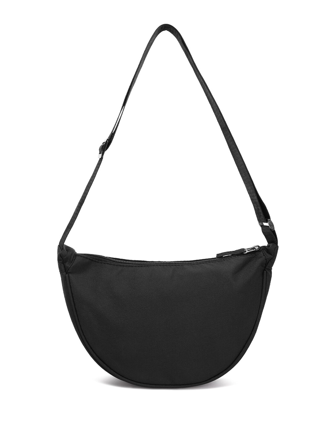 

London Rag Half Moon Shoulder Bag With Adjustable Strap, Black