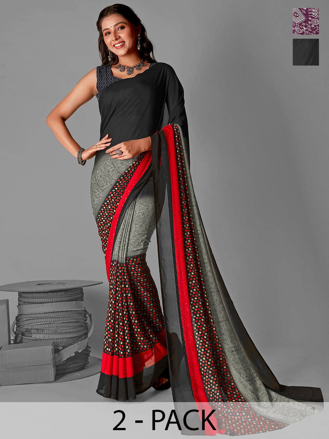 

ANAND SAREES Warli Printed Saree, Purple