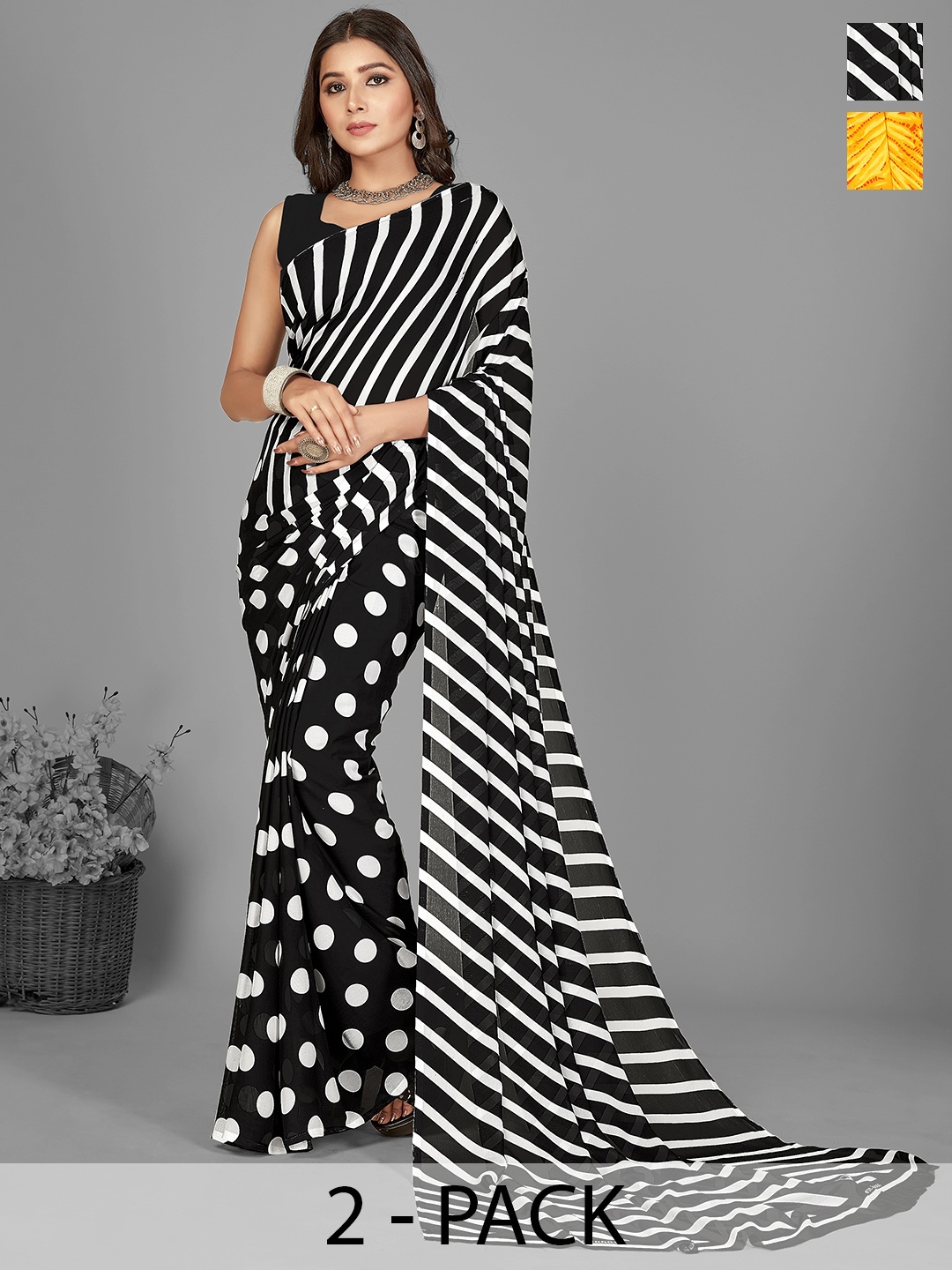 

ANAND SAREES Floral Saree, Yellow