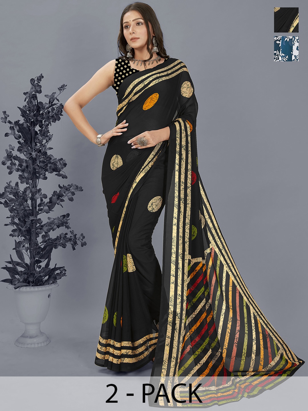 

ANAND SAREES Floral Saree, Teal