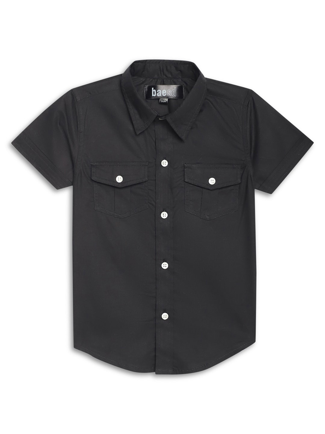 

BAESD Boys Spread Collar Pure Cotton Casual Shirt, Black
