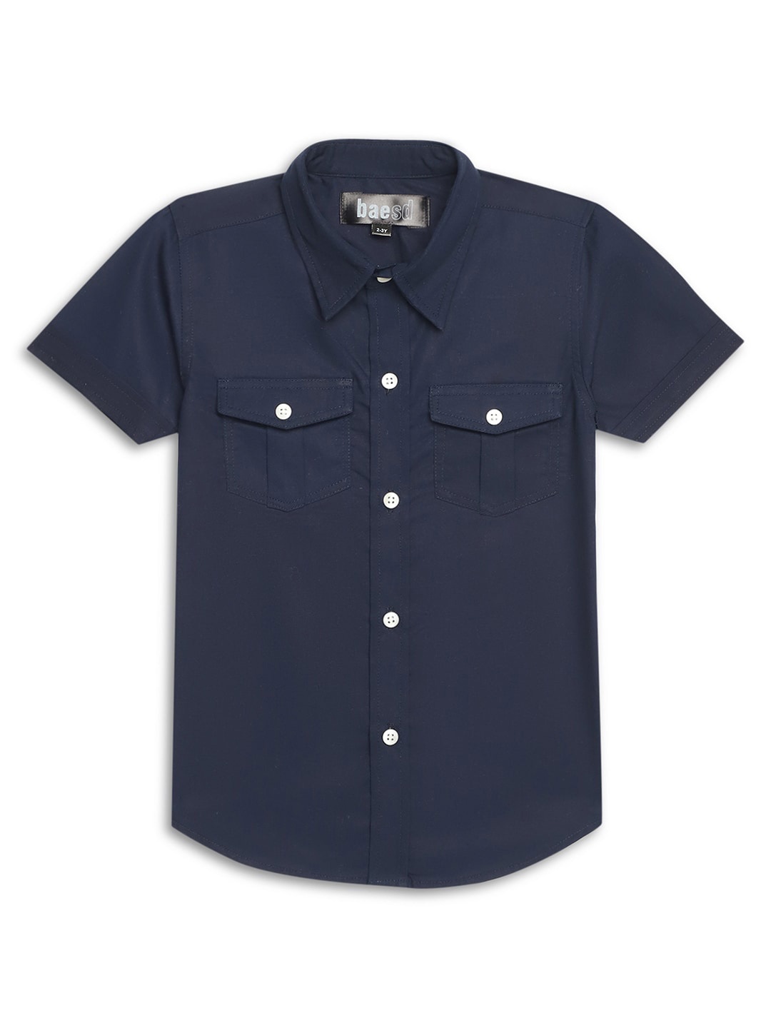 

BAESD Boys Spread Collar Pure Cotton Casual Shirt, Navy blue