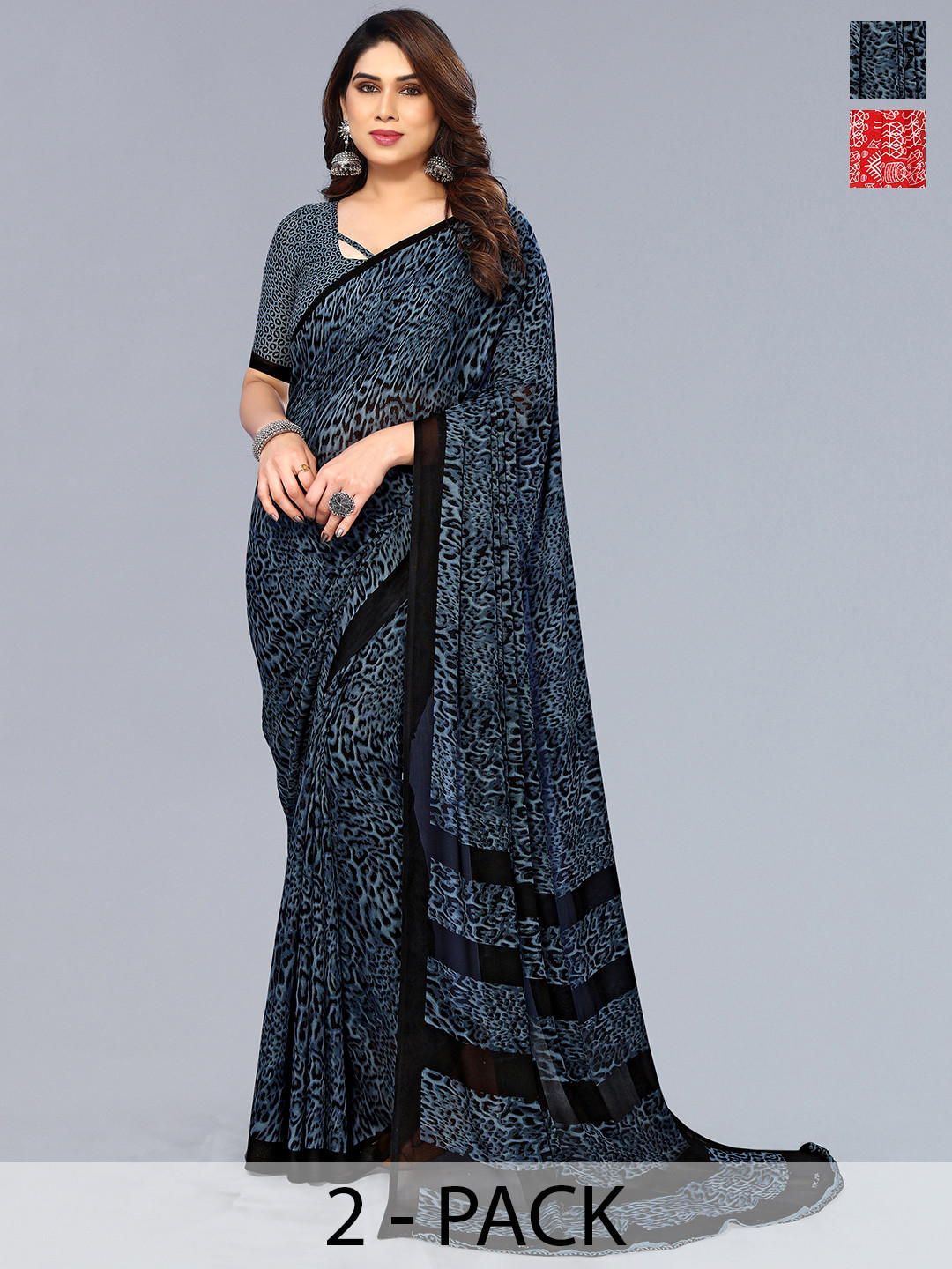

ANAND SAREES Warli Printed Saree, Red