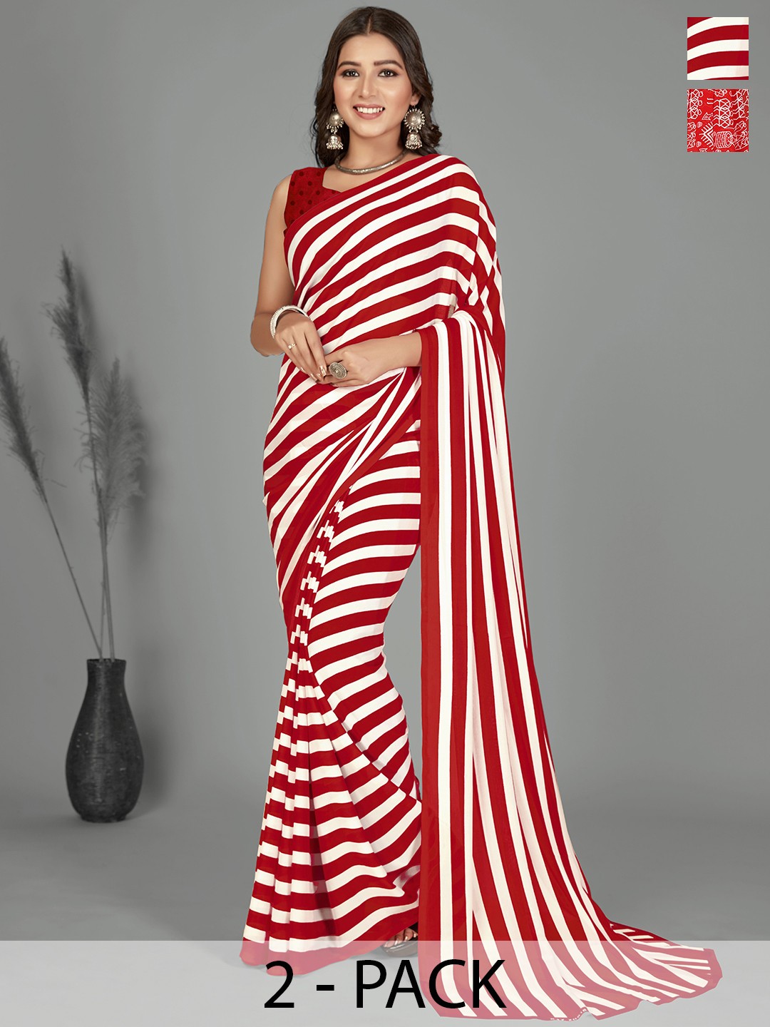 

ANAND SAREES Warli printed Saree, Red