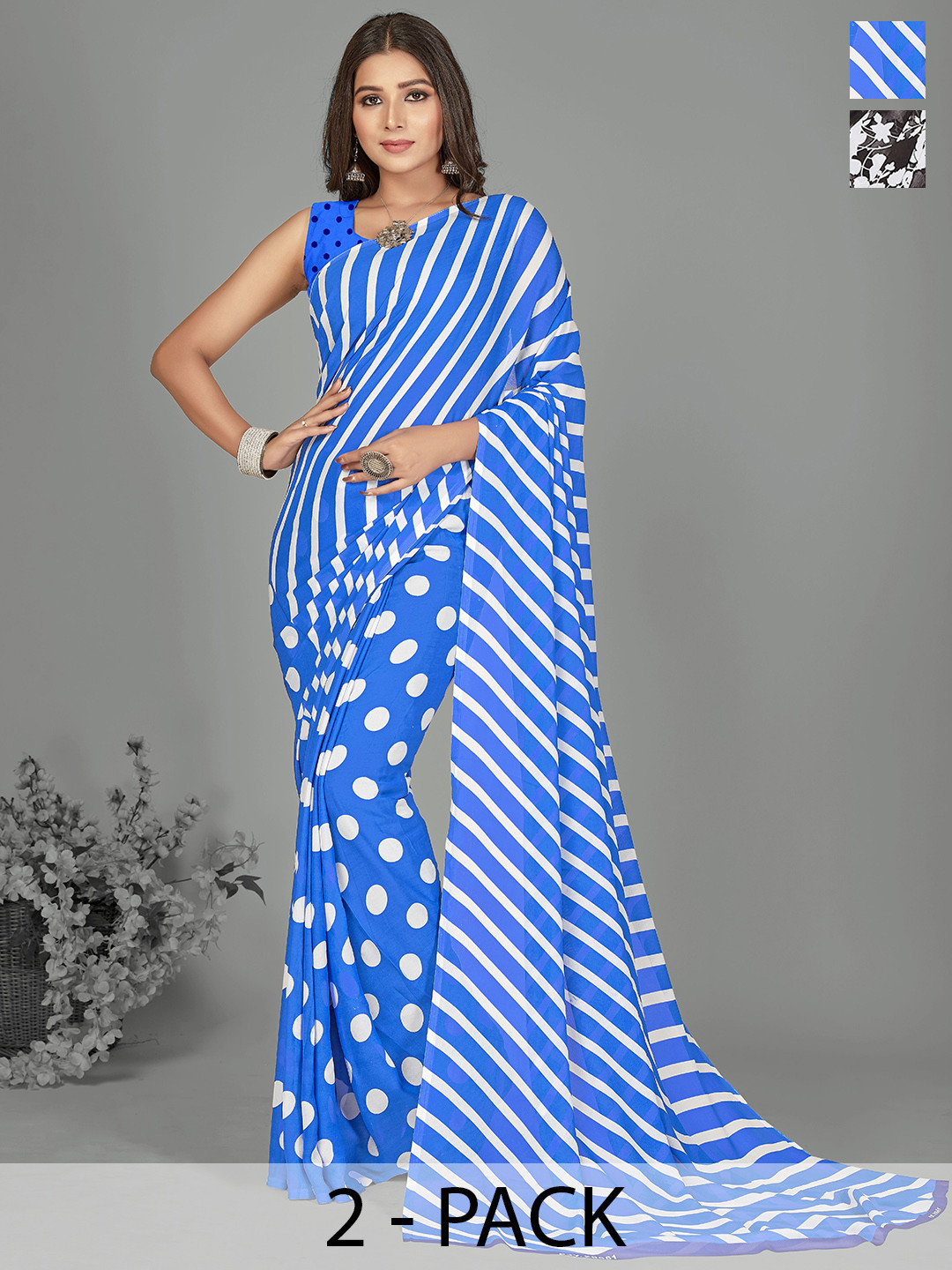 

ANAND SAREES Floral Saree, Brown