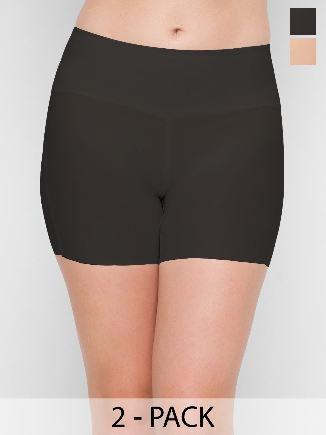 

FashionRack Pack Of 2 Mid Rise Anti-Odour Boy Shorts Briefs, Black