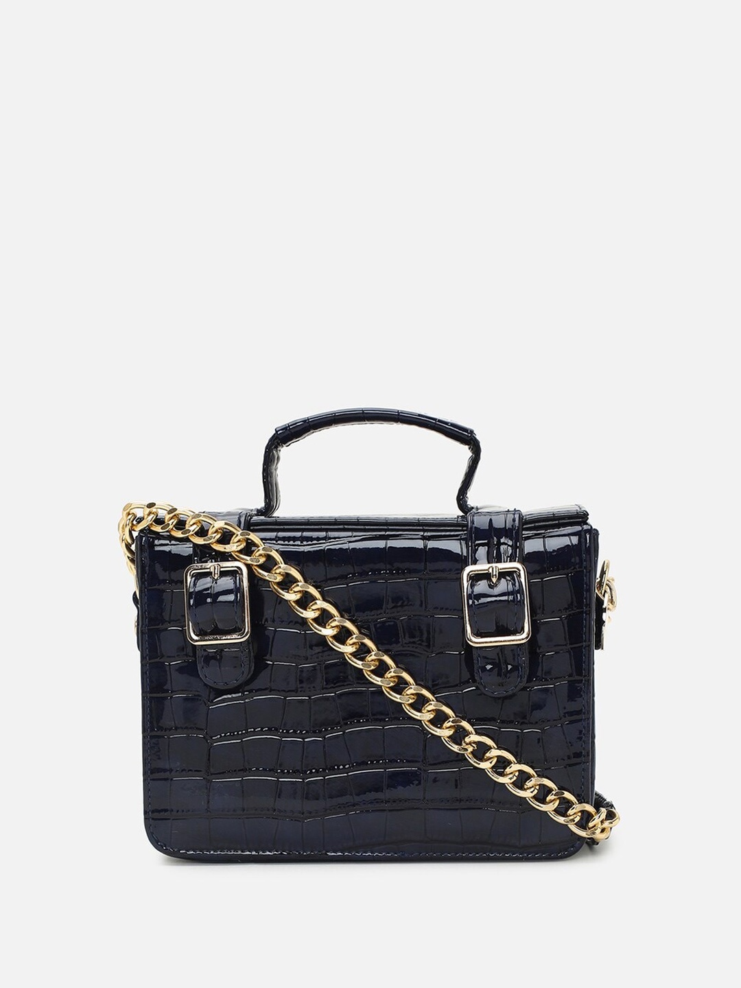 

FOREVER 21 Textured Structured Satchel, Black