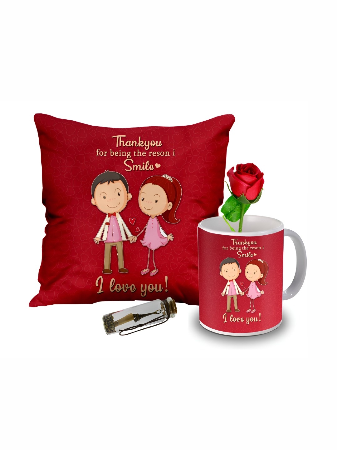 

ME & YOU Red and Green 4 Pieces Printed Home Gift Sets