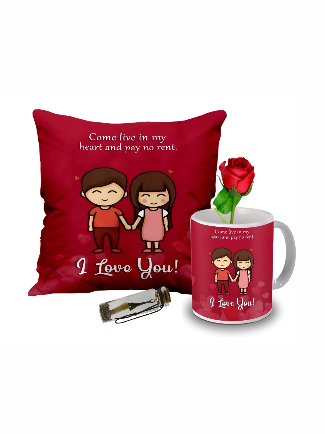 

ME & YOU Red & White 4 Pcs Printed Home Gift Sets