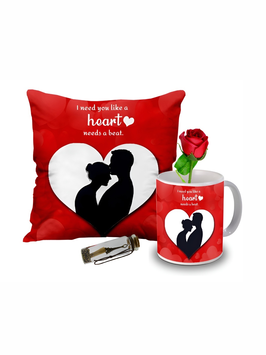 

ME & YOU Red & White 4 Pieces Printed Valentine Gift Set