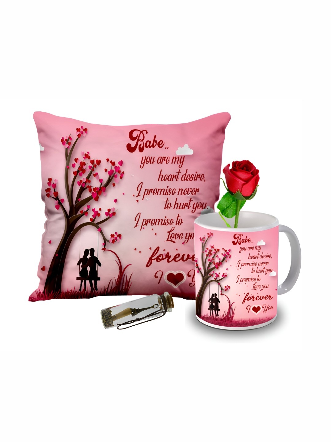 

ME & YOU Red & Pink 4 Pieces Printed Valentine's Gift Set