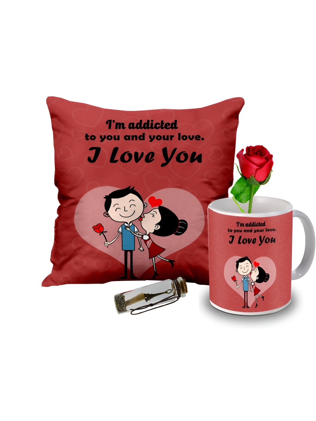 

ME & YOU Red & Black 4 Pieces Printed Home Gift Set