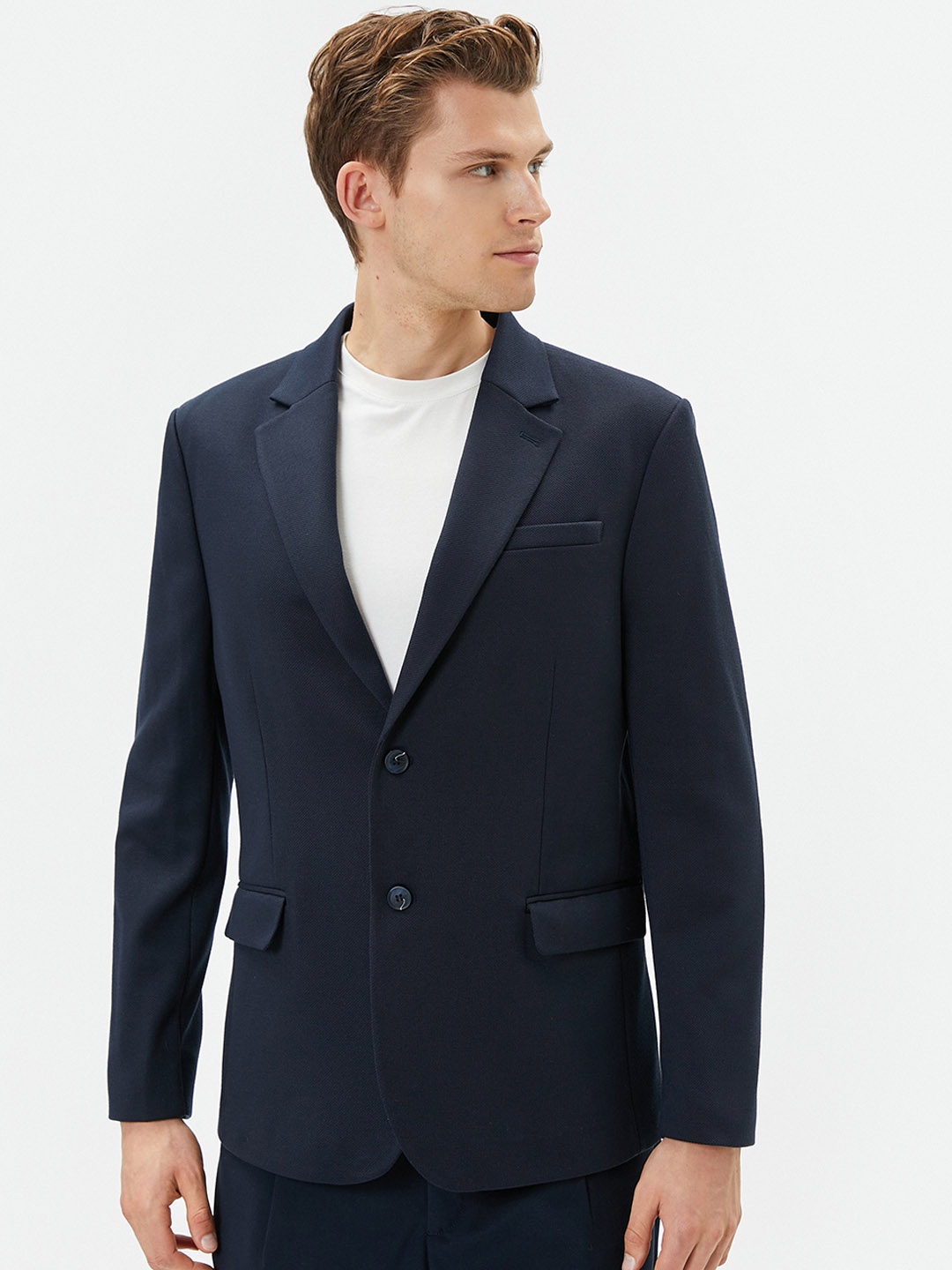 

Koton Men Single-Breasted Blazer, Navy blue
