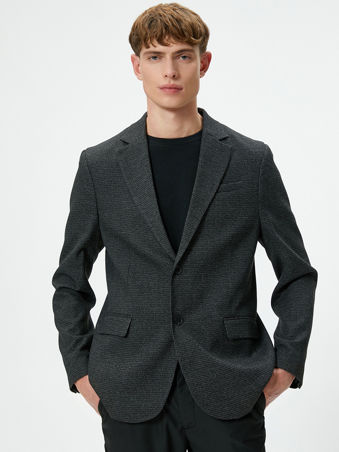 

Koton Single Breasted Notched Lapel Casual Blazer, Grey