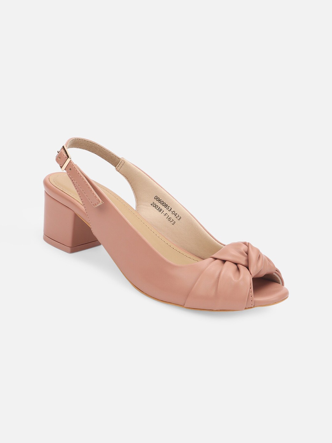 

FOREVER 21 Bows Block Heeled Peep Toes, Pink