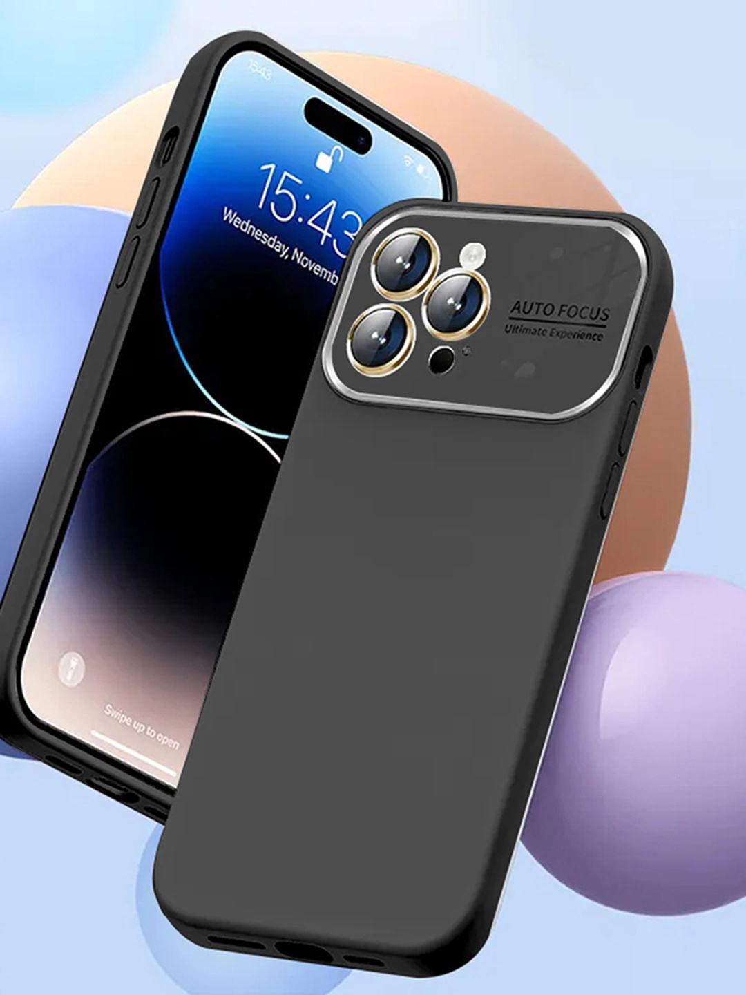 

Karwan Silicon Lens Cash iPhone 14 Pro Back Cover Case, Black