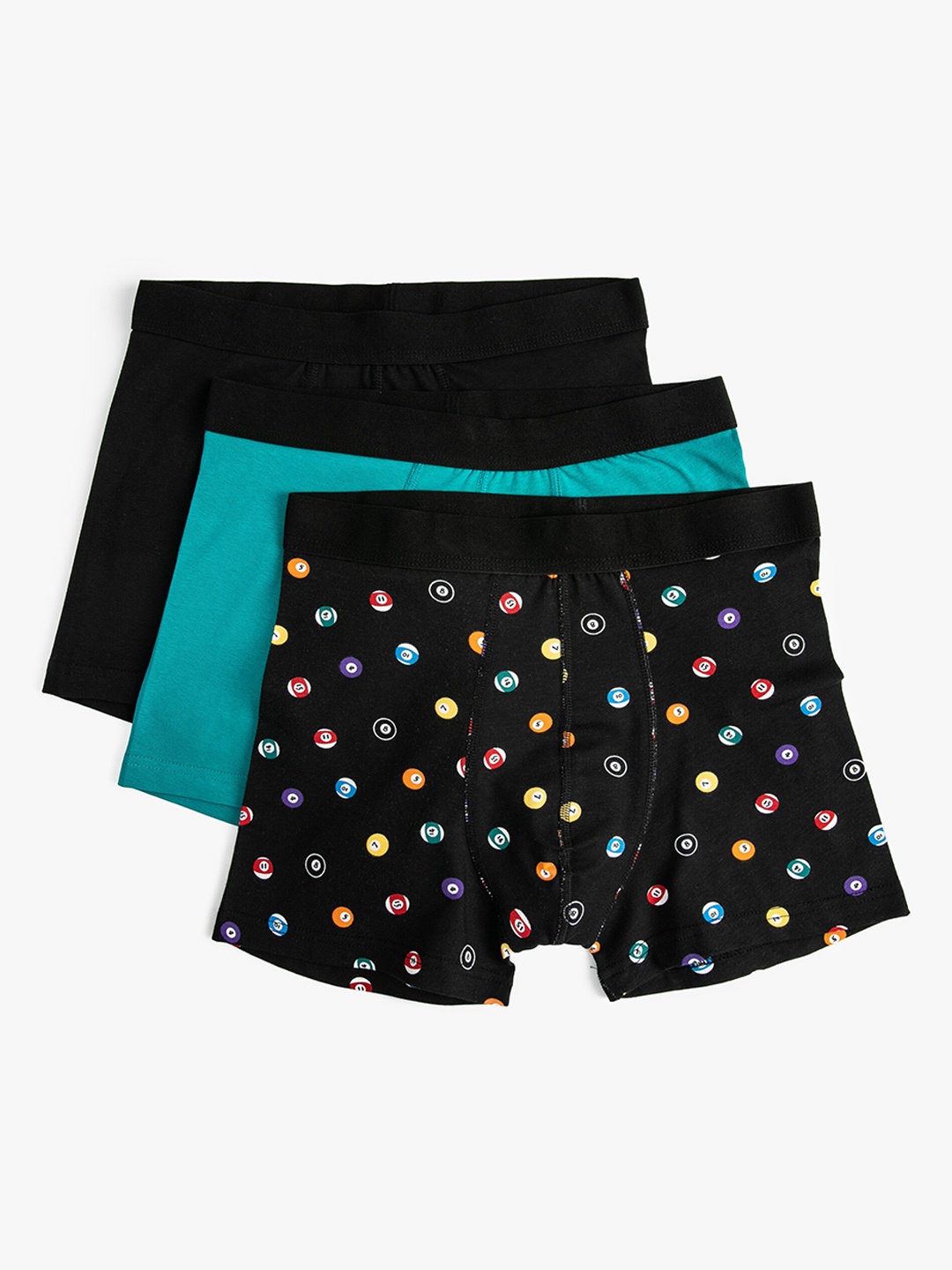 

Koton Pack Of 3 Printed Trunks 8684286464552-824, Black