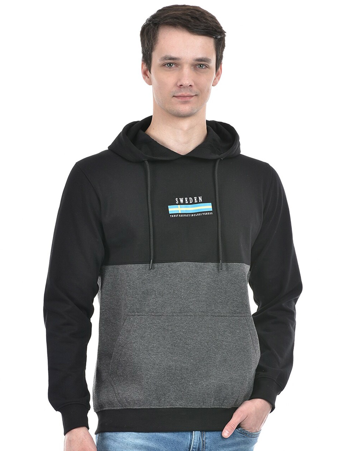 

Lawman pg3 Colourblocked Hooded Pullover, Black