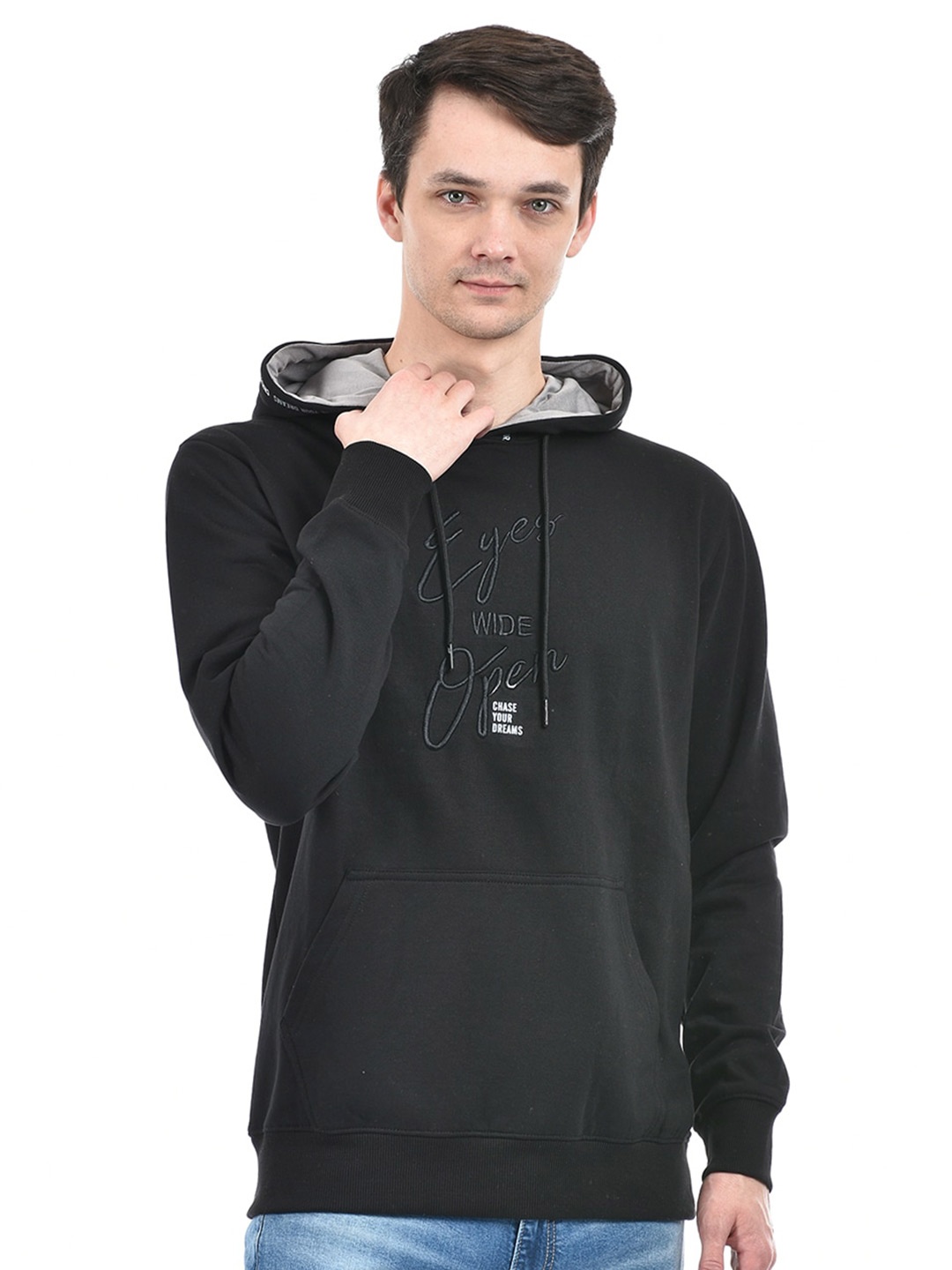 

Lawman pg3 Typography Embroidered Hooded Pullover Sweatshirt, Black