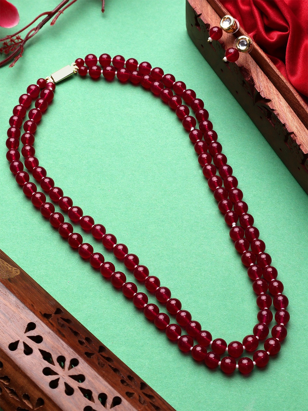 

Mali Fionna Gold Plated Pearls Bedded Jewellery Set