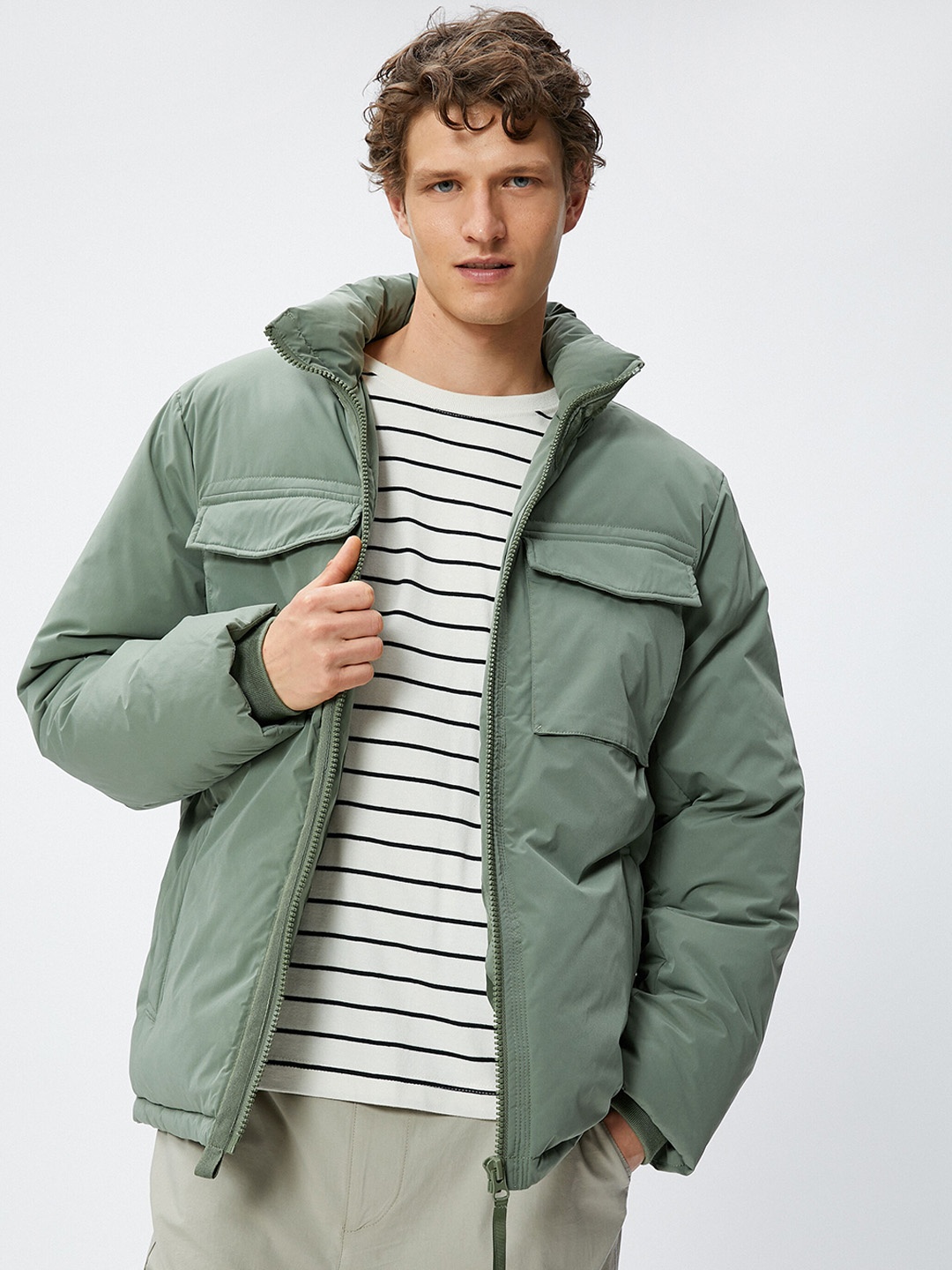 

Koton Stand Collar Puffer Jacket, Green