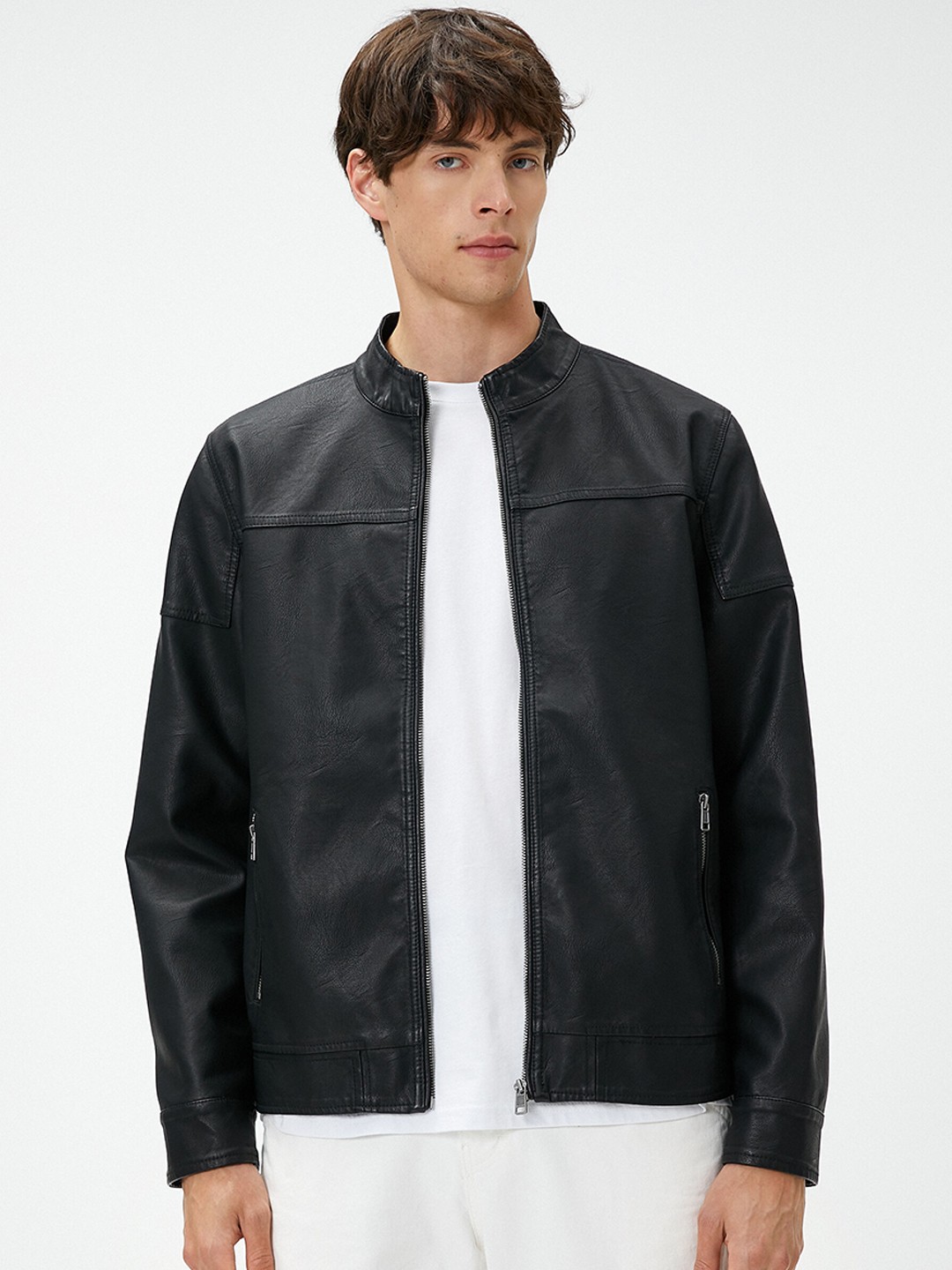 

Koton Mock Collar Long Sleeves Tailored Jacket, Black