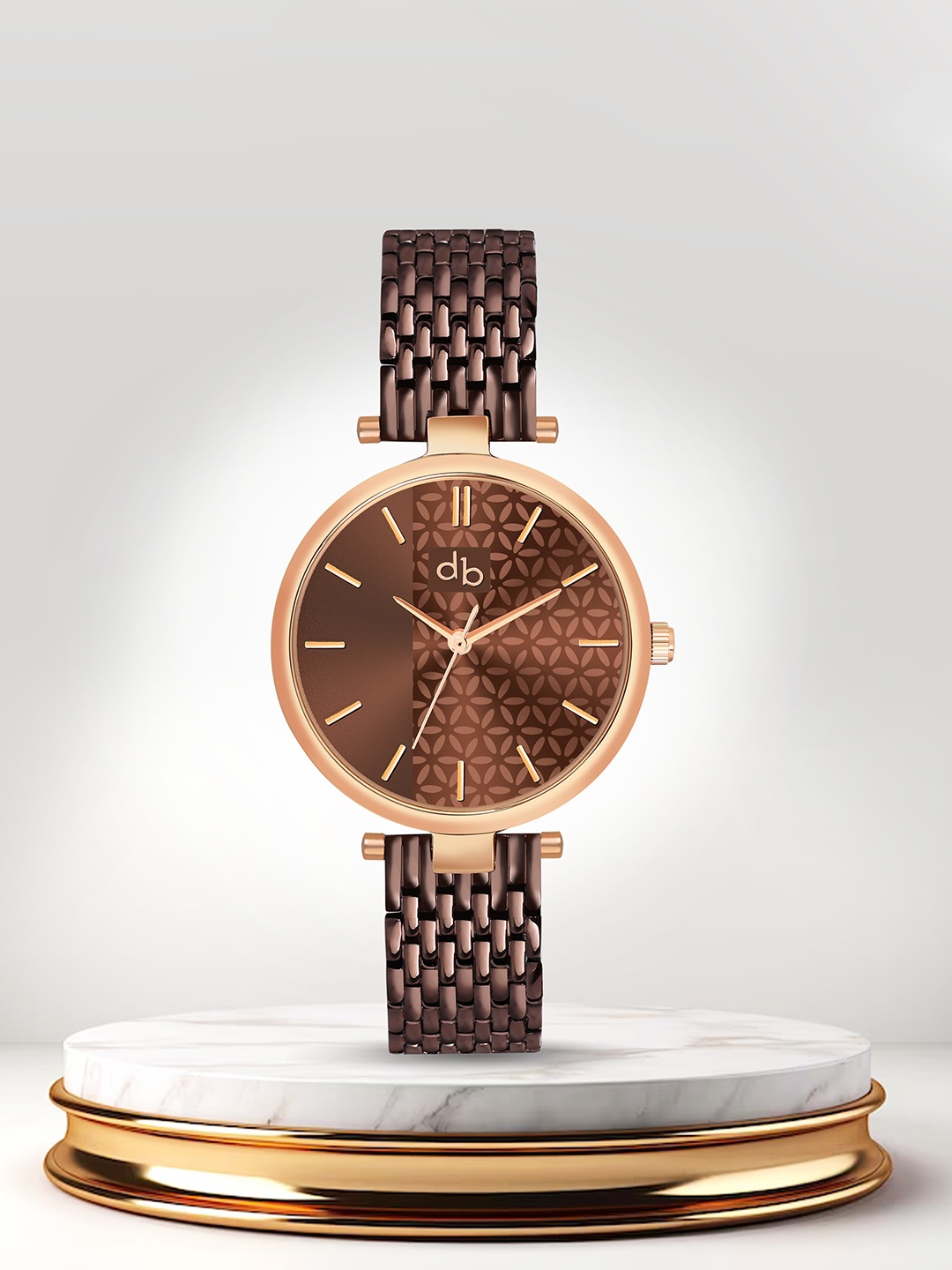 

DressBerry Women Brown Printed Dial & Stainless Steel Analogue Watch DB-020-Rose, Rose gold