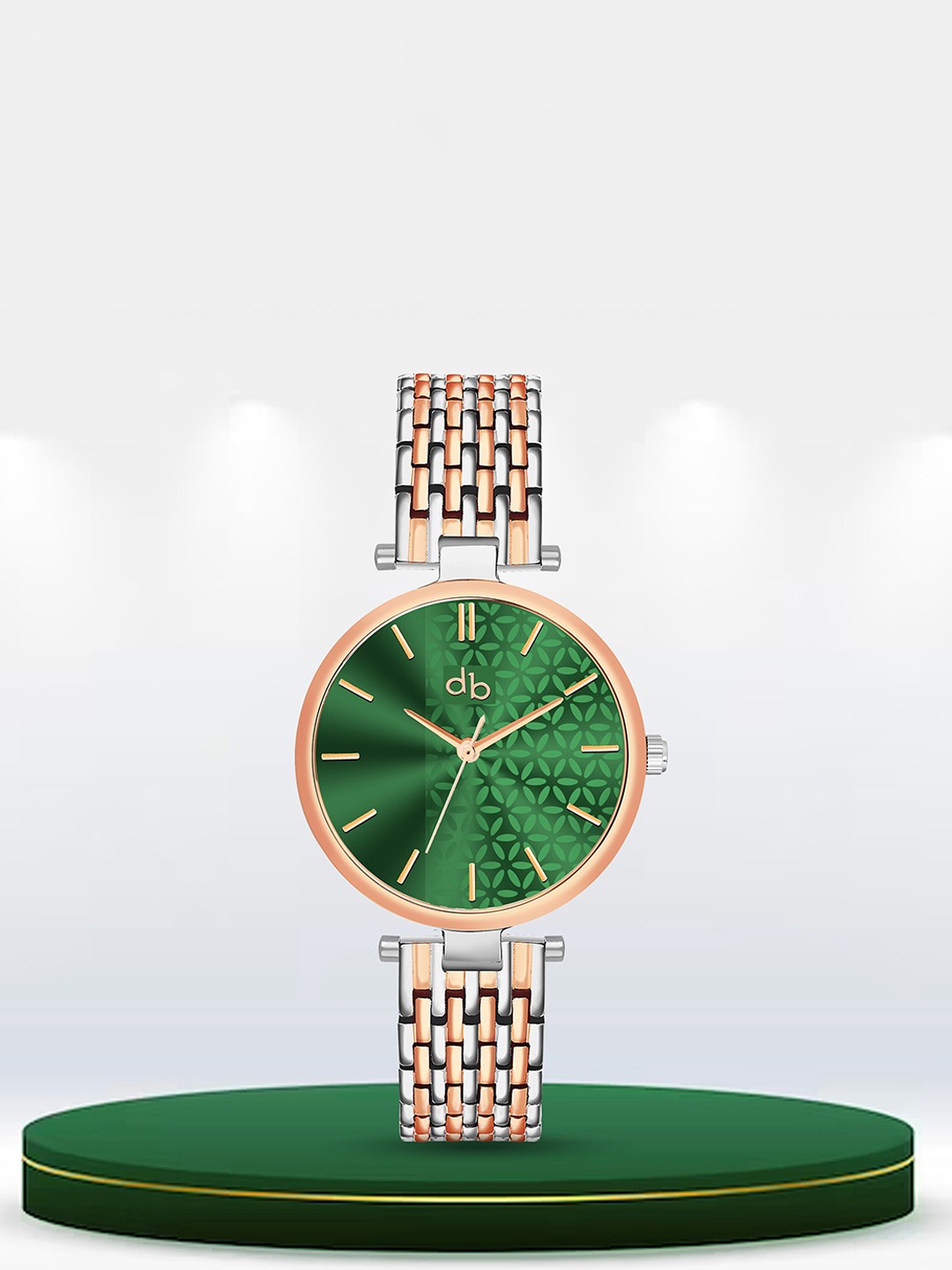 

DressBerry Women Green Brass Dial & Stainless Steel Analogue Watch DB-020-Green
