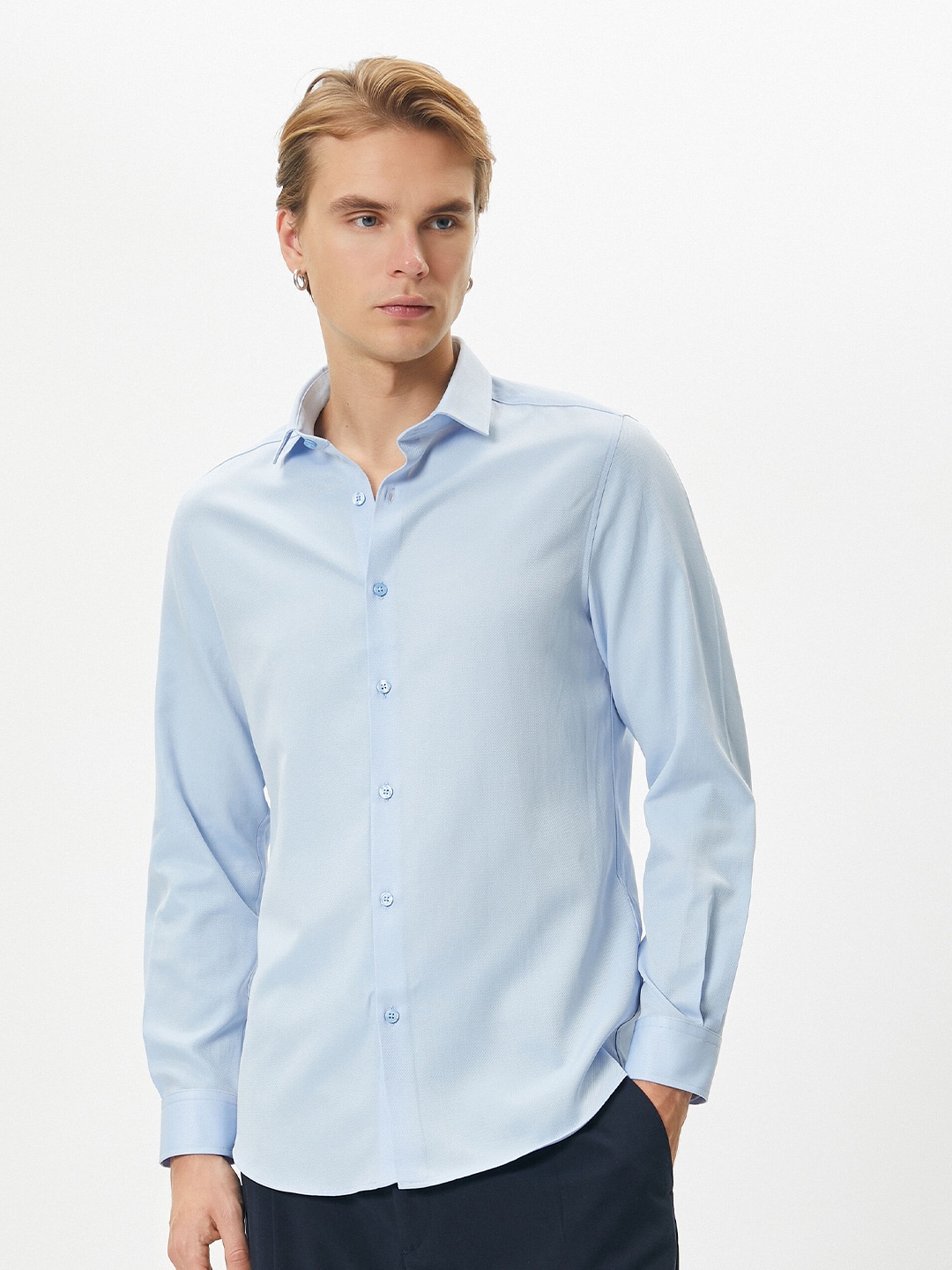 

Koton Spread Collar Casual Shirt, Blue