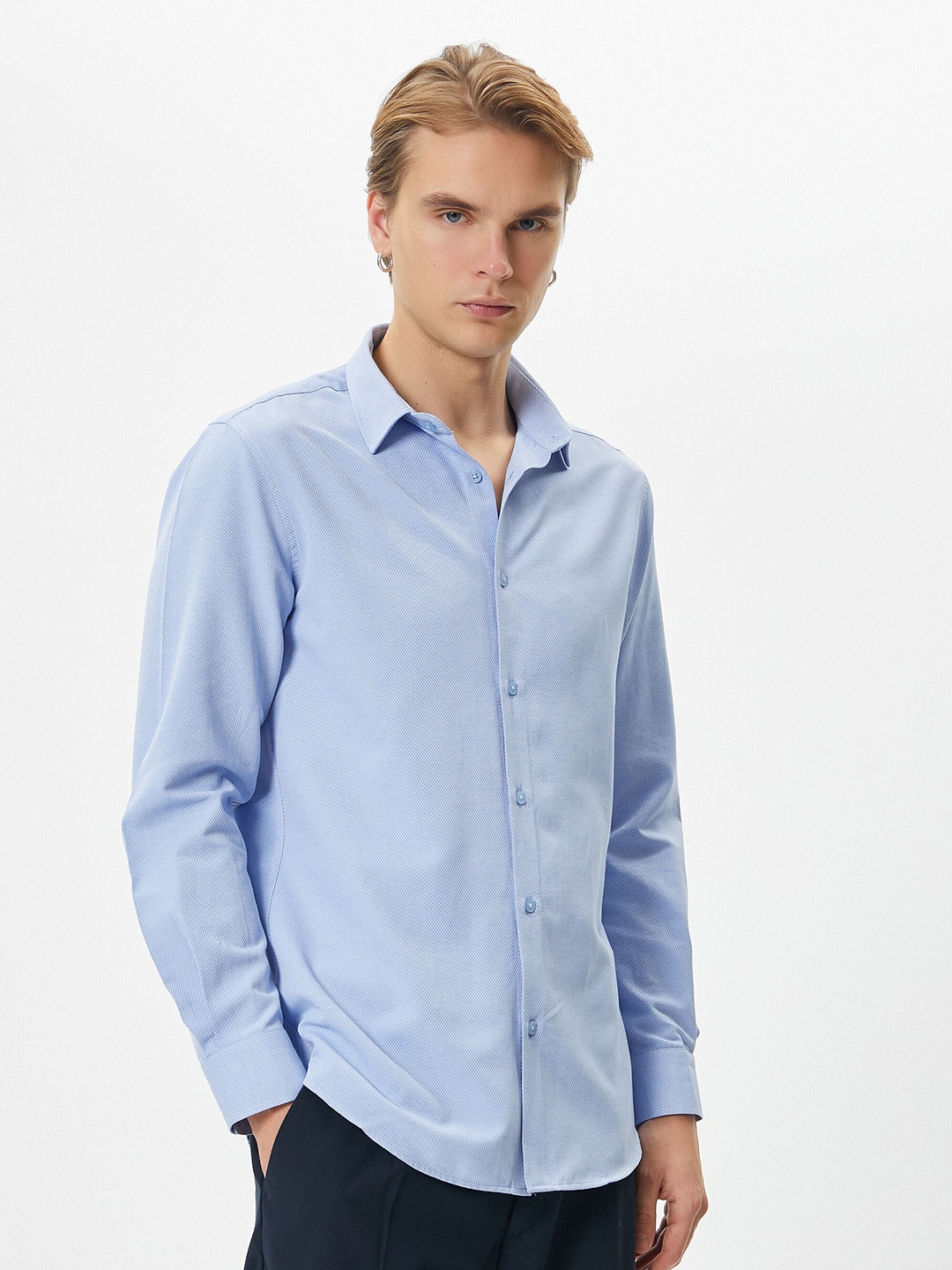 

Koton Spread Collar Casual Shirt, Blue